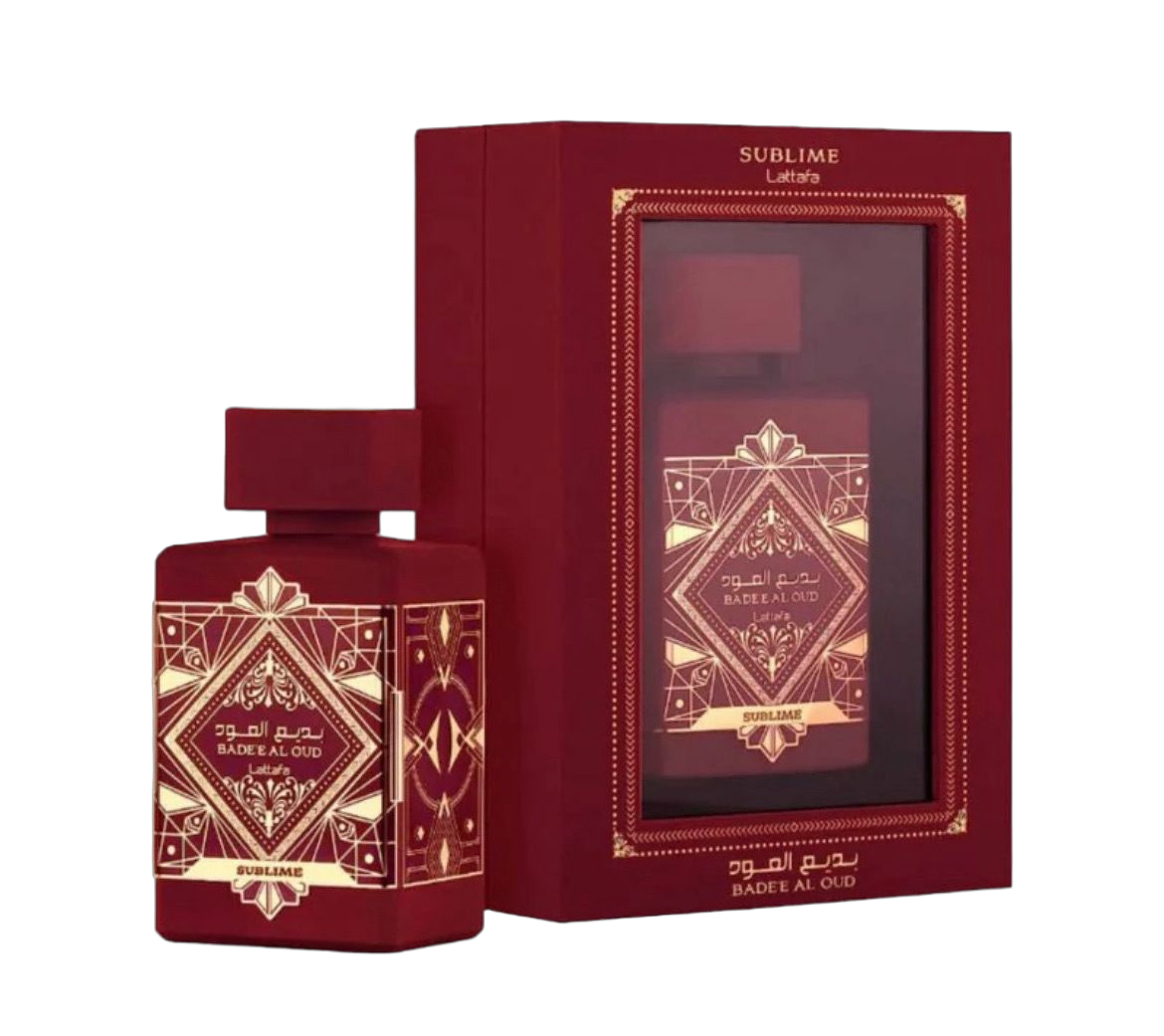 Bade'e Al Oud Sublime by Lattafa, featuring a luxurious bottle and beautifully designed packaging.